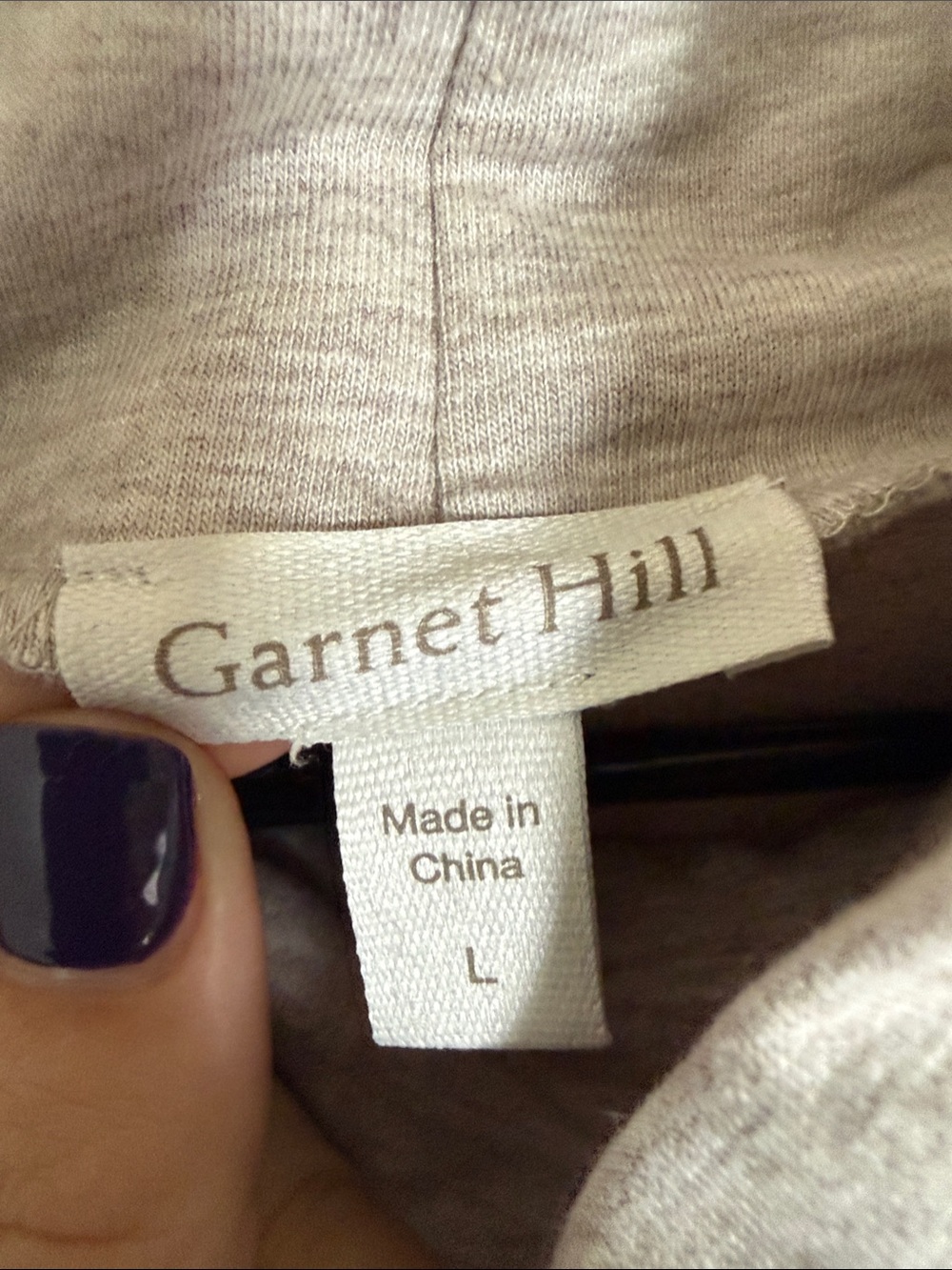 Mock Neck Long Sleeve Tunic - Light Heather Beige - Picture 3 of 4